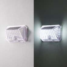 Brilagi - Aplique LED solar con sensor WALLIE LED/4W/3,7V 6500K IP65 plata