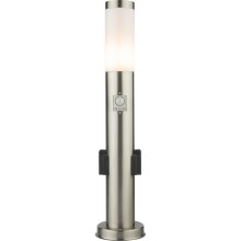 Globo - Lámpara LED de exterior con sensor y 2 zásuvkami LED/9W/230V 60 cm IP44