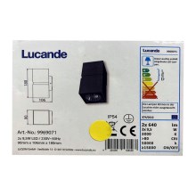 Lucande - Aplique LED para exterior GABRIELA 2xLED/9,5W/230V IP54