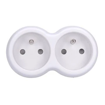 Adaptador, 2x 10A, blanco-gris