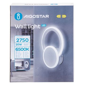 Aigostar - Aplique LED LED/20W/230V 6500K blanco