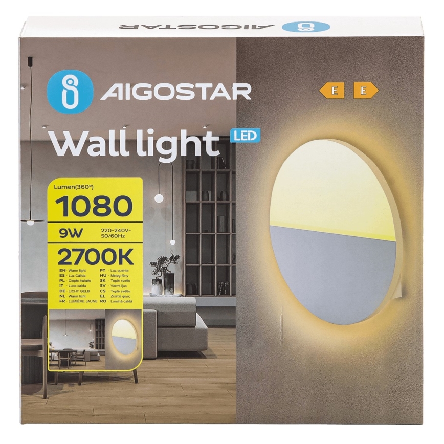 Aigostar - Aplique LED LED/9W/230V 2700K blanco