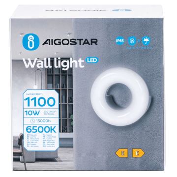 Aigostar - Aplique LED para exterior LED/10W/230V 6500K IP65 negro