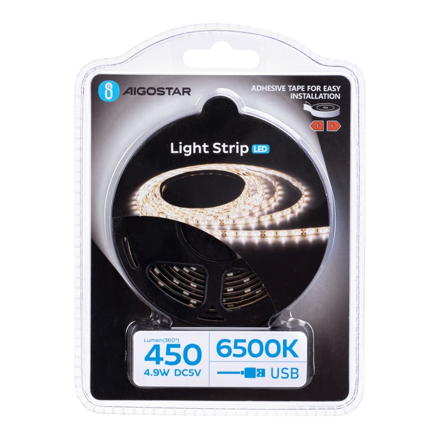 Aigostar - Cinta LED 2m LED/4,9W/5V 6500K IP65