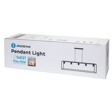 Aigostar - Lámpara colgante 5xE27/40W/230V