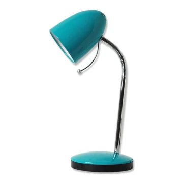 Aigostar - Lámpara de mesa 1xE27/36W/230V azul/cromo