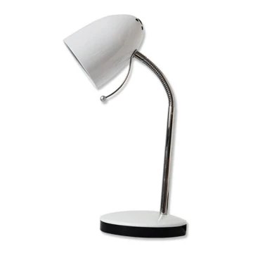 Aigostar - Lámpara de mesa 1xE27/36W/230V blanco/cromo