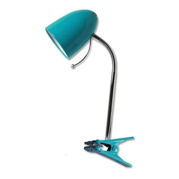 Aigostar -  Lámpara de mesa con clip 1xE27/11W/230V azul/cromo