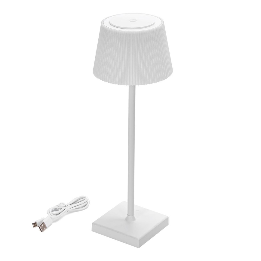 Aigostar - Lámpara de mesa LED recargable y regulable para exteriores LED/4W/5V 3600mAh blanco IP54