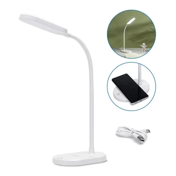 Aigostar - Lámpara de mesa LED regulable con carga inalámbrica LED/2,5W/5V blanco