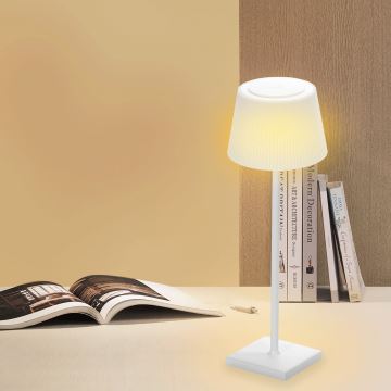 Aigostar - Lámpara de mesa LED recargable y regulable para exteriores LED/4W/5V 3600mAh blanco IP54