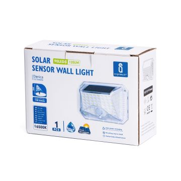 Aigostar - Lámpara solar de exterior con sensor LED/1,48W/5V IP65