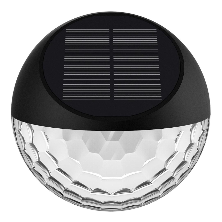 Aigostar - LED RGB Aplique solar LED/2W/1,2V negro IP44