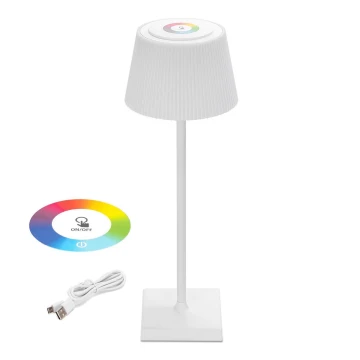 Aigostar - LED RGBW Lámpara de mesa recargable y regulable para exterior LED/4W/5V 3600mAh blanco IP54