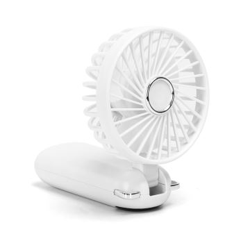 Aigostar - Ventilador de mano recargable 4W/5V 1200mAh blanco