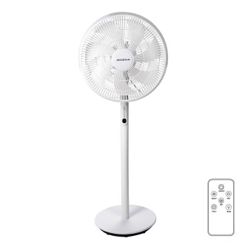 Aigostar - Ventilador de pie 45W/230V blanco + control remoto