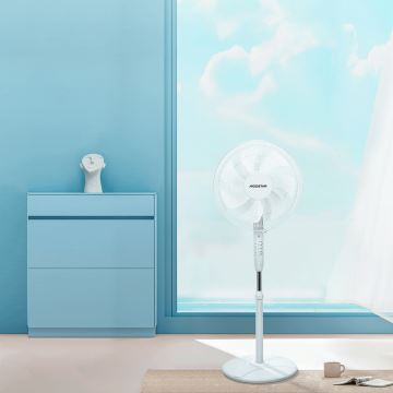 Aigostar - Ventilador de pie 60W/230V blanco + control remoto