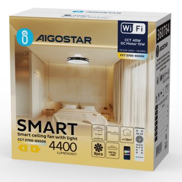 Aigostar - Ventilador de techo LED regulable LED/40W/230V 2700-6500K Wi-Fi + control remoto