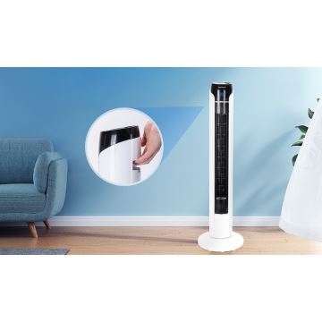 Aigostar - Ventilador de torre 50W/230V negro/blanco + control remoto