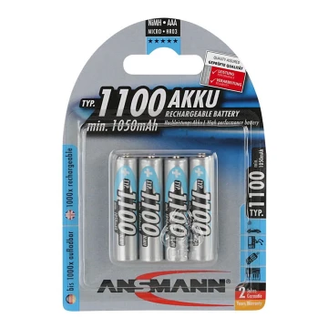 Ansmann 07521 Micro AAA - 4 pz baterías recargables AAA NiMH1,2V/1050mAh