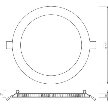 APLED - Lámpara empotrable de baño LED RONDO LED/18W/230V IP54 225 mm