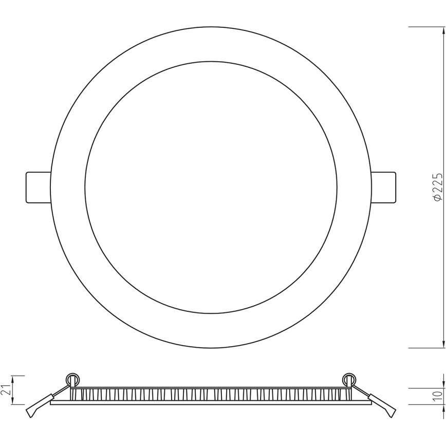 APLED - Lámpara empotrable de baño LED RONDO LED/18W/230V IP54 225 mm