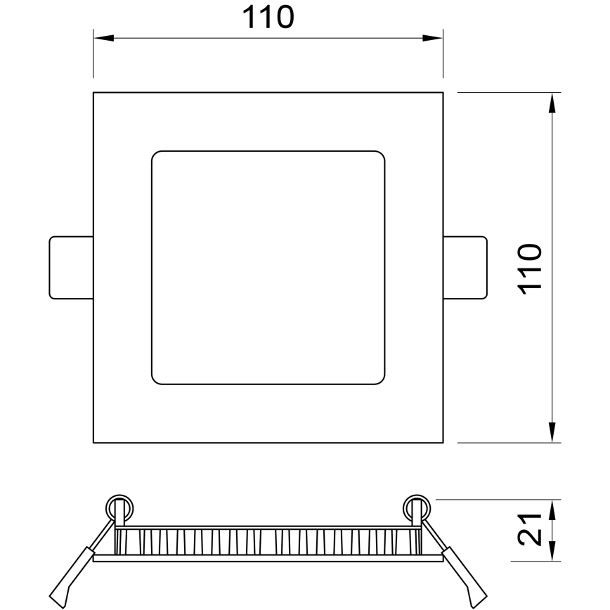 APLED - Lámpara empotrable de baño LED SQUARE LED/6W/230V IP41 110x110 mm