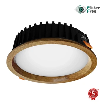 APLED - Lámpara empotrable LED RONDO WOODLINE LED/12W/230V 4000K diá. 20 cm roble madera maciza