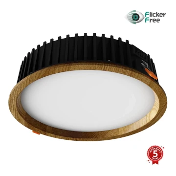 APLED - Lámpara empotrable LED RONDO WOODLINE LED/18W/230V 3000K diá. 26 cm roble madera maciza