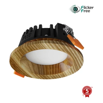 APLED - Lámpara empotrable LED RONDO WOODLINE LED/3W/230V 3000K diá. 9 cm ceniza madera maciza