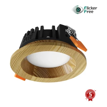 APLED - Lámpara empotrable LED RONDO WOODLINE LED/3W/230V 3000K diá. 9 cm pino madera maciza