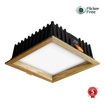 APLED - Lámpara empotrable LED SQUARE WOODLINE LED/12W/230V 3000K 17x17 cm roble madera maciza