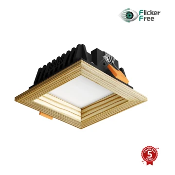 APLED - Lámpara empotrable LED SQUARE WOODLINE LED/3W/230V 3000K 9x9 cm pino madera maciza