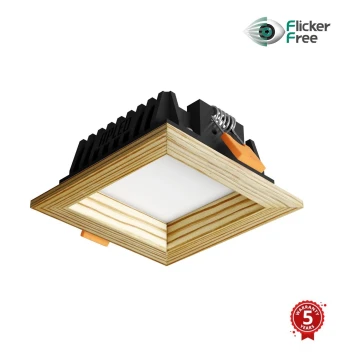 APLED - Lámpara empotrable LED SQUARE WOODLINE LED/3W/230V 4000K 9x9 cm pino madera maciza