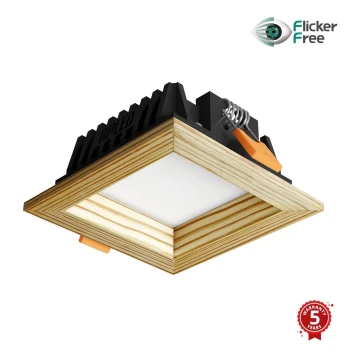 APLED - Lámpara empotrable LED SQUARE WOODLINE LED/6W/230V 3000K 12x12 cm pino madera maciza