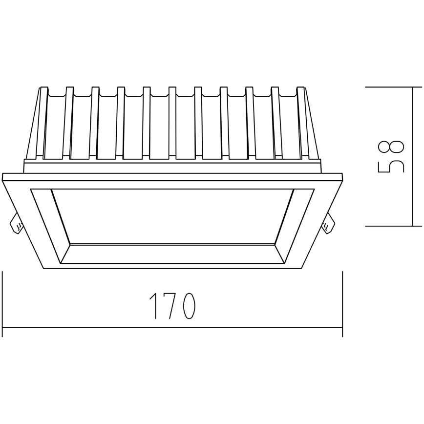 APLED - Lámpara empotrable LED SQUARE WOODLINE LED/12W/230V 3000K 17x17 cm pino madera maciza