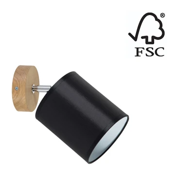 Aplique APRILLIA 1xE27/25W/230V roble negro – Certificado FSC