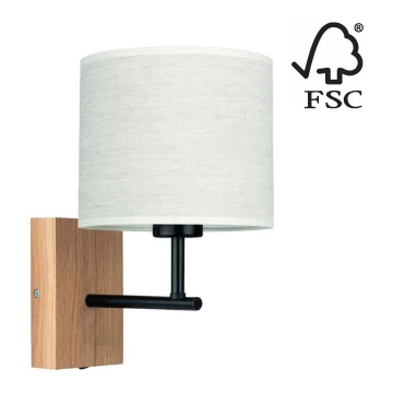 Aplique BOHO 1xE27/25W/230V roble – FSC Certificado