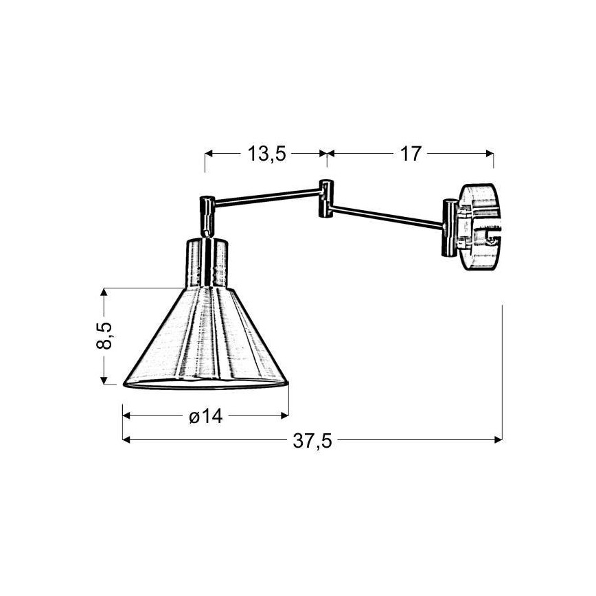 Aplique COPENHAGEN 1xE14/40W/230V cromo mate