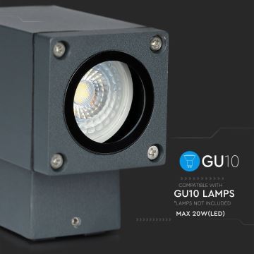 Aplique de exterior 1xGU10/20W/230V IP44 gris