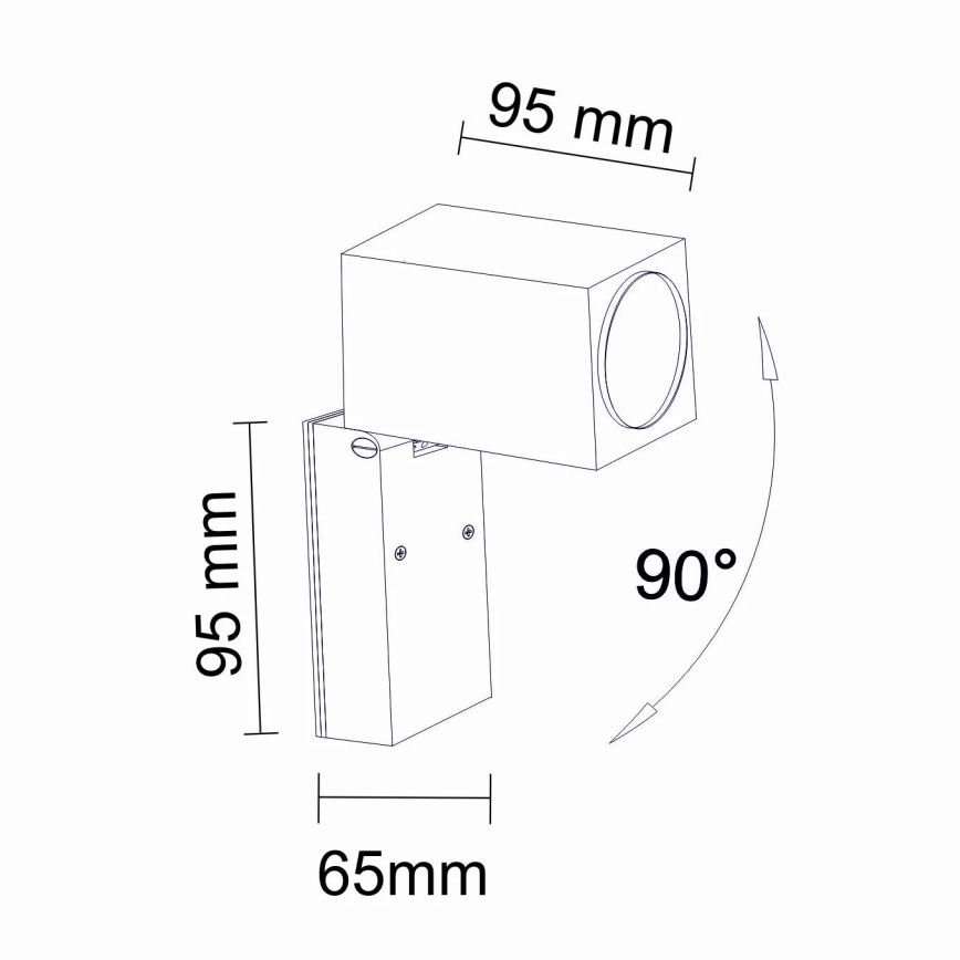 Aplique de exterior BOSTON 1xGU10/10W/230V IP44 negro