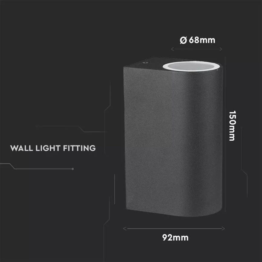 Aplique exterior 2xGU10/20W/230V IP44