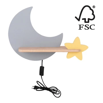 Aplique infantil LED con estante MOON LED/5W/230V