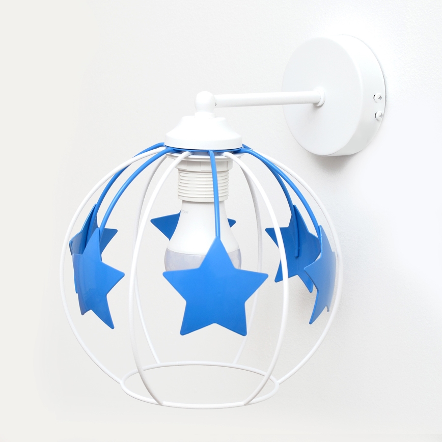 Aplique infantil STARS 1xE27/15W/230V azul/blanco