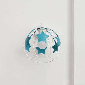 Aplique infantil STARS 1xE27/15W/230V turquesa/blanco