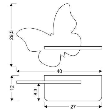 Aplique LED infantil con estante BUTTERFLY LED/5W/230V verde/madera