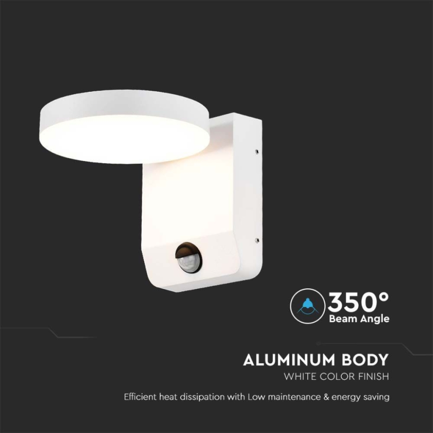 Aplique LED flexible de exterior con sensor LED/17W/230V IP65 4000K blanco