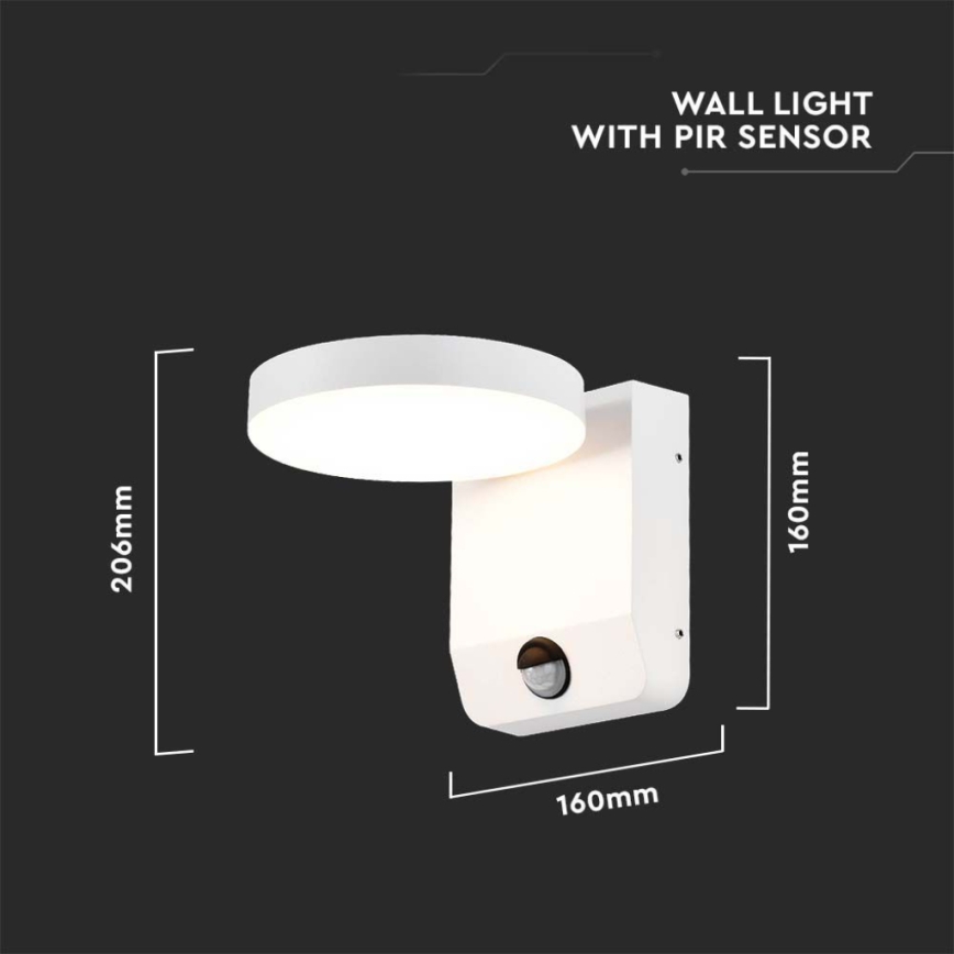 Aplique LED flexible de exterior con sensor LED/17W/230V IP65 4000K blanco