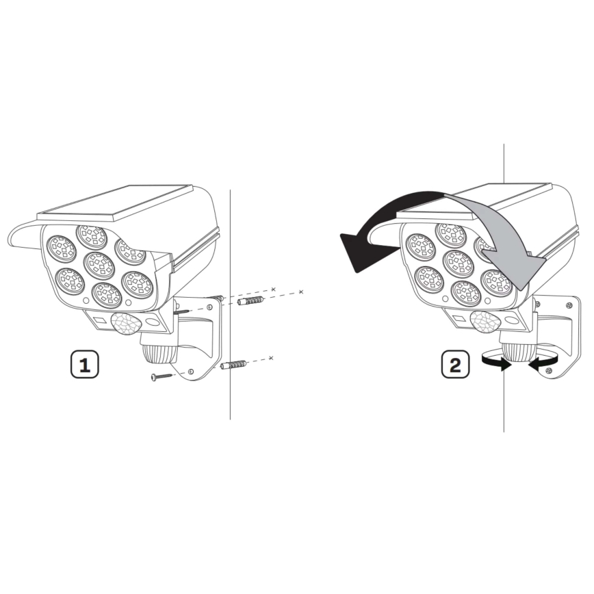 Cámara de seguridad simulada con LED solar y sensor KAMERA LED/1W/3,7V IP44 + control remoto