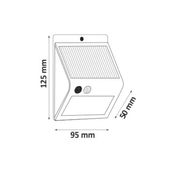 Aplique LED solar con sensor LED/2,2W IP44